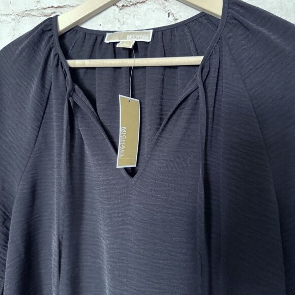 Michael Kors crinkle blouse top flare sleeve - Picture 6 of 10